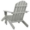 vidaXL Garden Chair with Ottoman Wood Grey