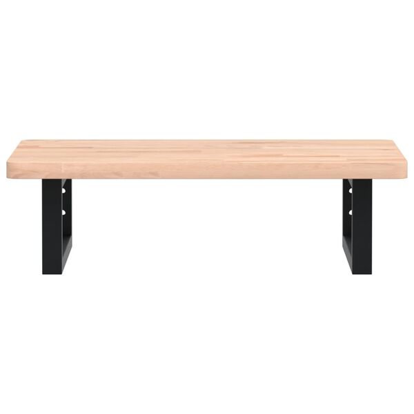 vidaXL Basin Shelf Wall Mounted Steel and Solid Wood Beech