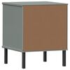 vidaXL Bedside Cabinet with Metal Legs Grey Solid Wood Pine OSLO