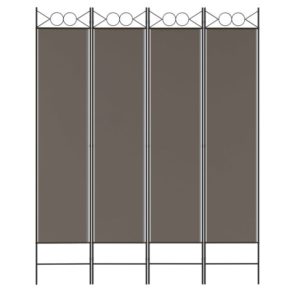 vidaXL 4-Panel Room Divider Anthracite 160x220 cm Fabric