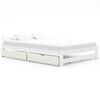 vidaXL Bed Frame without Mattress White Solid Wood 160x200 cm