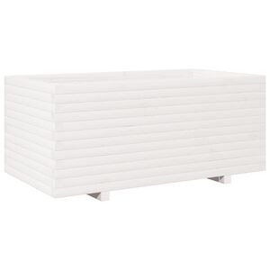 vidaXL Garden Planter White 110x60x49.5 cm Solid Wood Pine