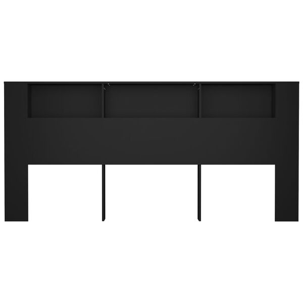 vidaXL Headboard Cabinet Black 160x18.5x104.5 cm