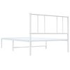 vidaXL Metal Bed Frame without Mattress with Headboard White 75x190cm