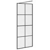 vidaXL Walk-in Shower Wall with Clear ESG Glass 80x195 cm Black