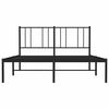 vidaXL Metal Bed Frame without Mattress with Headboard Black 150x200cm