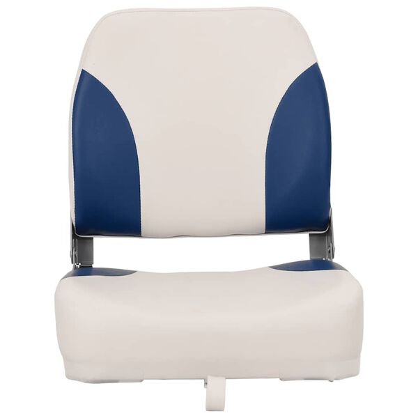 vidaXL Foldable Boat Seat 2 Set with Blue-white Pillow