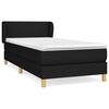 vidaXL Box Spring Bed with Mattress Black 90x190 cm Fabric