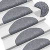 vidaXL Stair Mats Self-adhesive 15 pcs 65x21x4 cm Light Grey Half Round Large
