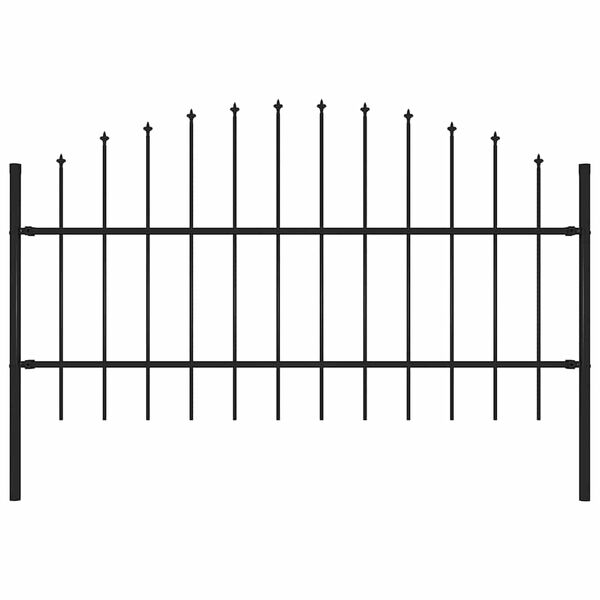 vidaXL Garden Fence Woerden with Spear Top Steel 170x100 cm Black
