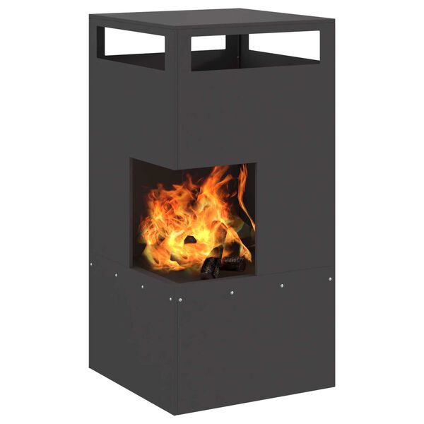 vidaXL Fire Pit Black 50 x 50 x 100 cm Steel