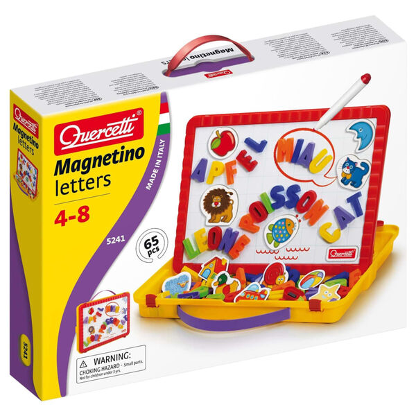 Quercetti 66 Piece Magnet Letters Board Set "Magnetino"