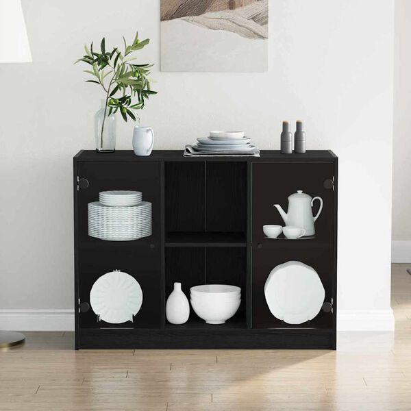 vidaXL Sideboard Black Oak 100 x 37 x 75.5 cm