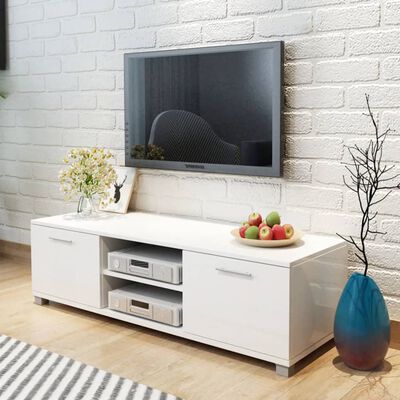 vidaXL TV Cabinet High-Gloss White 120x40.3x34.7 cm