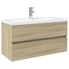 vidaXL 2 Piece Bathroom Furniture Set Ceramic and Engineered Wood