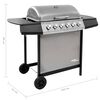 vidaXL Gas BBQ Grill with 6 Burners Black and Silver