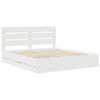 vidaXL Bed Frame with Drawer White 200 x 200 cm Engineer Wood
