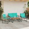 vidaXL Outdoor Furniture Set with Cushion 4 pcs Turquoise