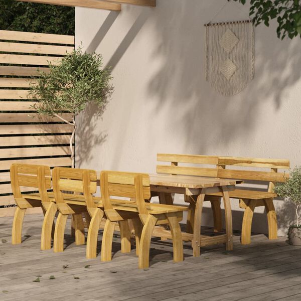 vidaXL 5 Piece Garden Dining Set Impregnated Pinewood
