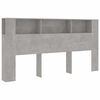 vidaXL Headboard Cabinet Concrete Grey 200x18,5x104,5 cm