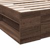 vidaXL Bed Frame with Drawer without Mattress Brown Oak 100x200 cm