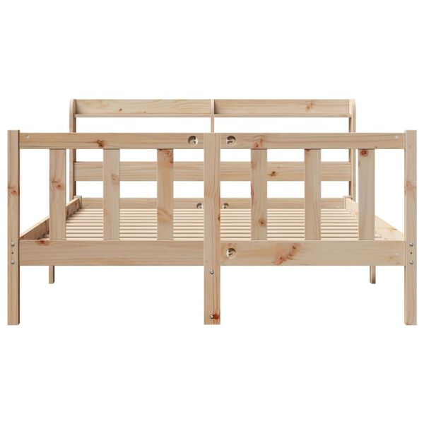 vidaXL Bed Frame without Mattress 135x190 cm Double Solid Wood Pine