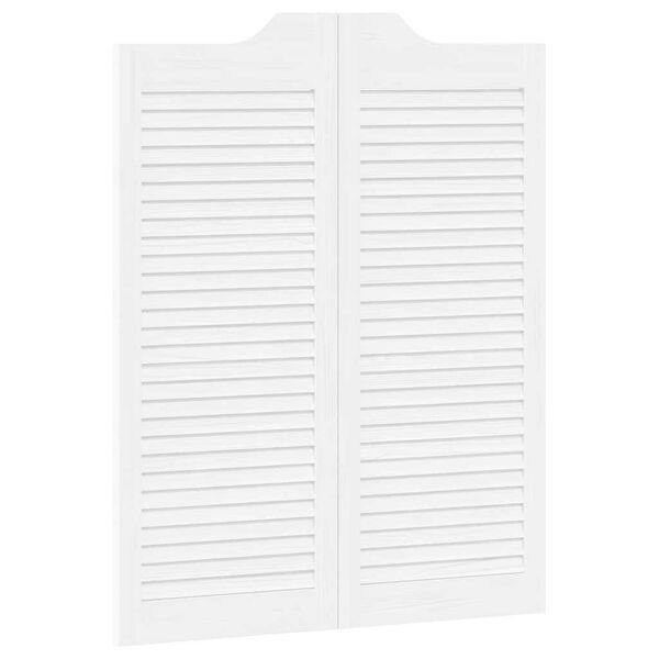vidaXL Swing Doors Louvred Design 1-Pair White 100x80 cm