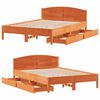 vidaXL Bed Frame without Mattress Wax Brown 120x190 cm Small Double Solid Wood Pine