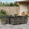 vidaXL Garden Dining Set 9 pcs Grey Poly Rattan