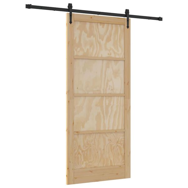 vidaXL Sliding Door ORKDAL Natural and Black 93 x 211 cm