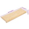 vidaXL Stair Mats 20 pcs 65x21x4 cm Cream Rectangular Edge