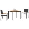 vidaXL Garden Dining Set 3 pcs Black Poly Rattan