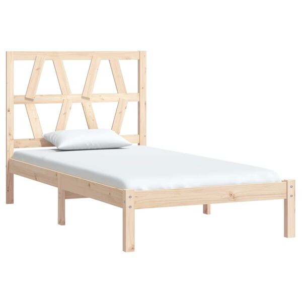vidaXL Bed Frame without Mattress Solid Wood 100x200 cm (810007+818605)