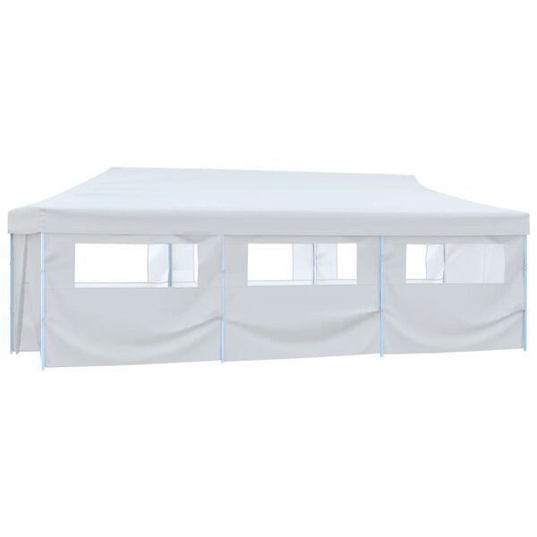 vidaXL Folding Pop-up Party Tent with 8 Sidewalls 3x9 m White