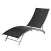 vidaXL Sun Lounger Steel and Textilene Black