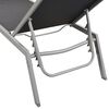 vidaXL Sun Lounger Steel and Textilene Black