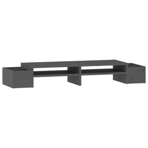 vidaXL Monitor Stand Grey 100x27,5x15 cm Solid Wood Pine