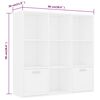 vidaXL Book Cabinet White 98x30x98 cm Engineered Wood