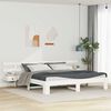 vidaXL Bed Frame with Headboard White 200 x 200 cm Solid Pine Wood