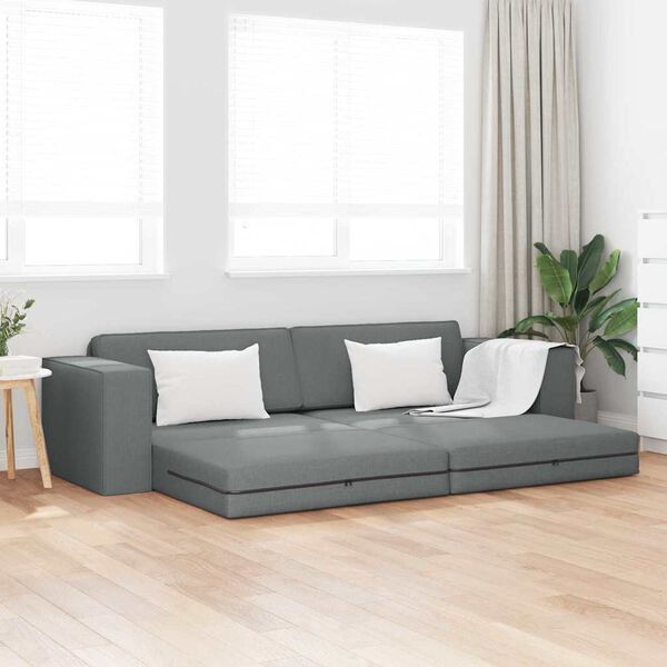 vidaXL Sofa Bed Dark Grey 245 x 78 x 77 cm Fabric
