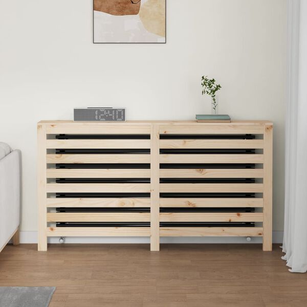 vidaXL Radiator Cover 153x19x84 cm Solid Wood Pine
