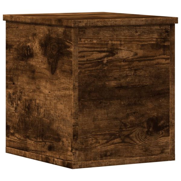 vidaXL Storage Box Smoked Oak 30x35x35 cm Engineered Wood