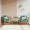 vidaXL Garden Chairs with Cushions 2 pcs Impregnated Wood Pine