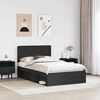 vidaXL Bed Frame with Headboard Black 120 x 190 cm Solid Pine Wood