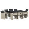 vidaXL Garden Dining Set 9 pcs Light Grey Poly Rattan