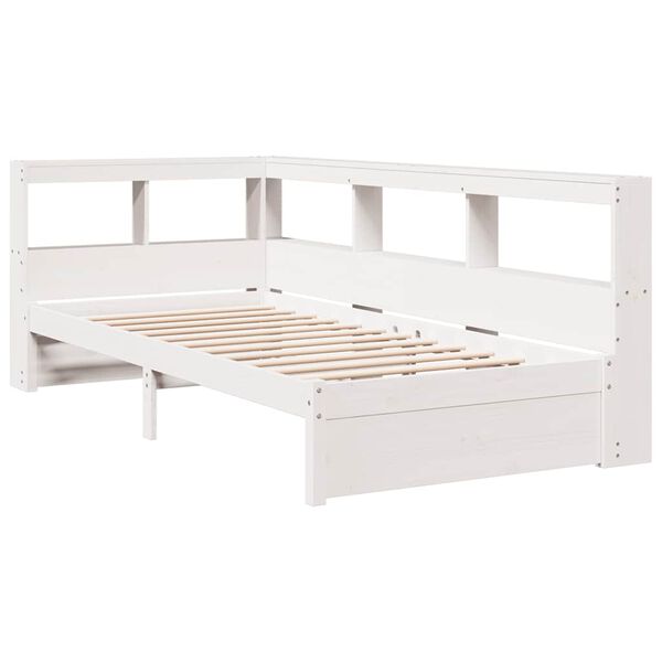 vidaXL Bookcase Bed without Mattress White 100x200 cm Solid Wood Pine