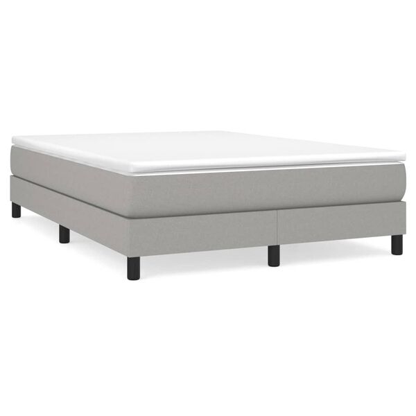 vidaXL Box Spring Bed Frame Light Grey Double Fabric (UK/IE/FI/NO only)