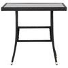 vidaXL Garden Table Black 80x80x74 cm Poly Rattan
