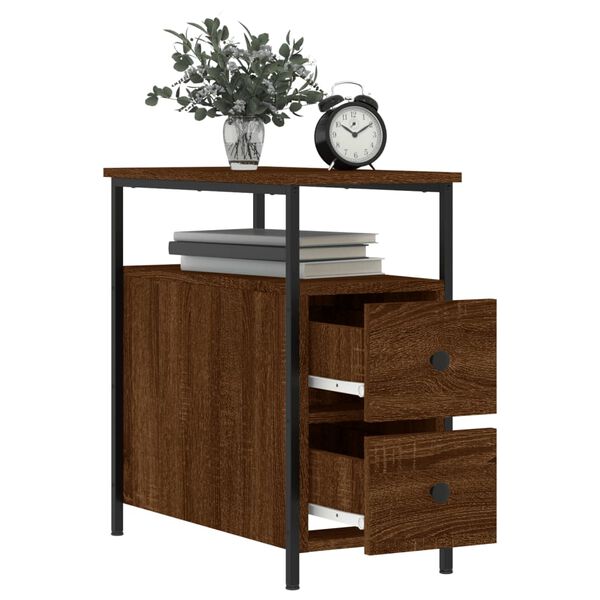 vidaXL Bedside Cabinets 2 pcs Brown Oak 30x60x60 cm Engineered Wood