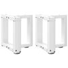 vidaXL Coffee Table Legs T-Shaped&nbsp;2 pcs White 30x25x(30-31) cm Steel